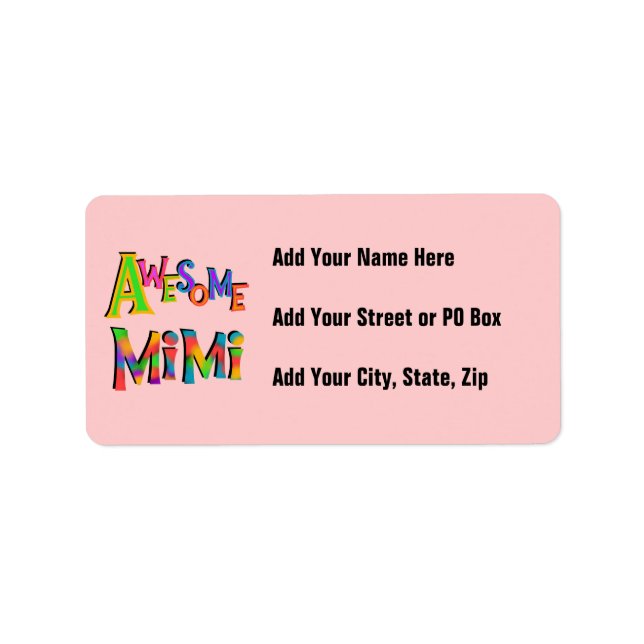 Fantastisk Mimi T-tröjor och presenter Adressetikett (Framsidan)