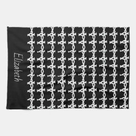 Fantastisk, minimala, svarta och vita kedjan Mönst Kökshandduk