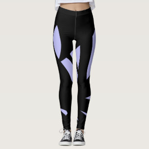 Fantastisk Modern Art Black och Lavender Leggings