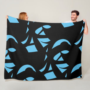 Fantastisk Modern Art Blue / Black Fleecefilt