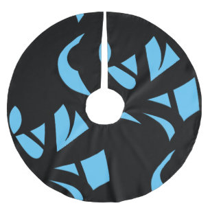 Fantastisk Modern Art Blue / Black Julgransmatta Borstad Polyester