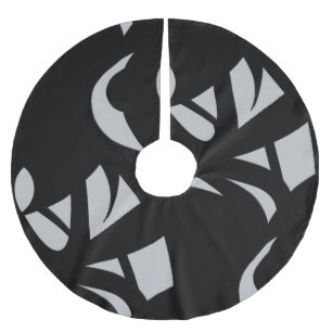 Fantastisk Modern Art Grått/svart Julgransmatta Borstad Polyester