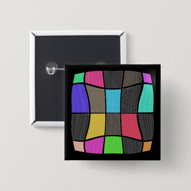 Fantastisk Mondrian-stil Modern Design Knapp (Framsida & baksida)
