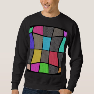 Fantastisk Mondrian-stil Modern Design Lång Ärmad Tröja
