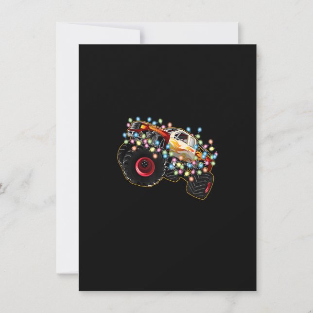 Fantastisk Monster Lastbil med julklapp Ljus Inbjudningar (Framsida)