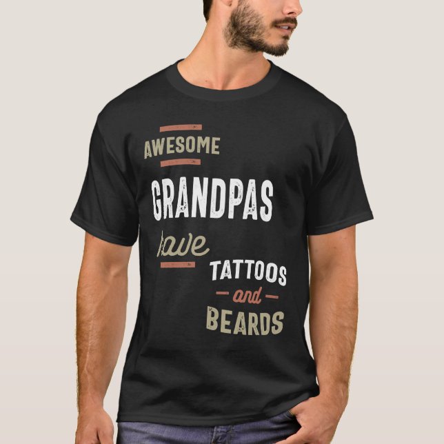 Fantastisk morfar har tatueringar och bodar Gift M T Shirt (Framsida)