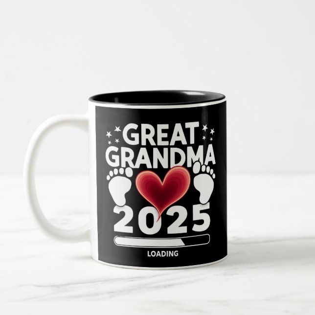 Fantastisk mormor Lastar 2025 Graviditetsannonseri Två-Tonad Mugg (Vänster)