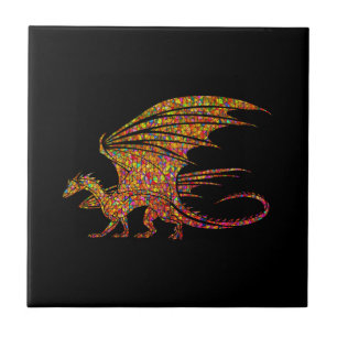 Fantastisk Mosaic Dragon Drawstring Bag Kakelplatta