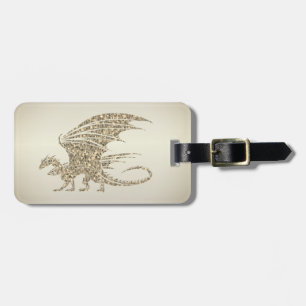 Fantastisk Mosaic Dragon Golden Bagagebricka