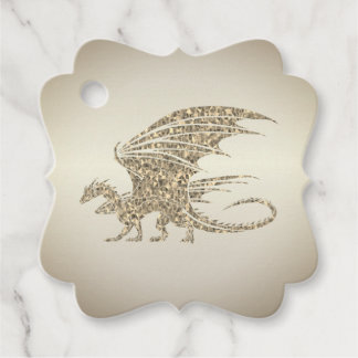 Fantastisk Mosaic Dragon Golden Gåvor Etiketter