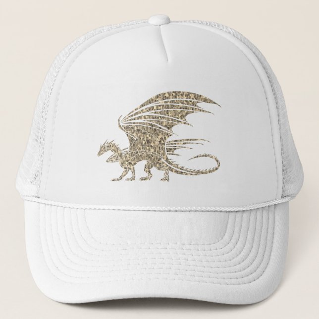 Fantastisk Mosaic Dragon Golden Keps (Framsida)