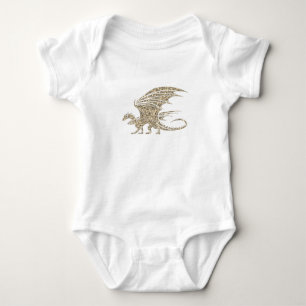 Fantastisk Mosaic Dragon Golden T Shirt