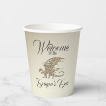 Fantastisk Mosaic Dragon Golden Välkommen