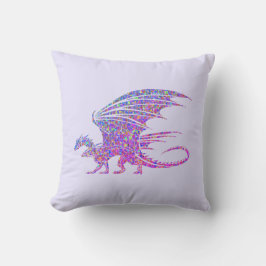 Fantastisk Mosaic Dragon Kudde