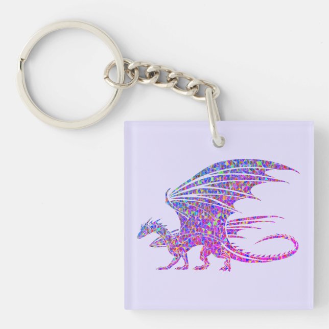 Fantastisk Mosaic Dragon Lila (Framsidan)