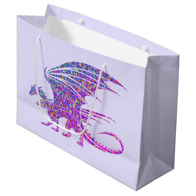 Fantastisk Mosaic Dragon Lila (Framsidan Vinklad)