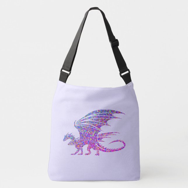 Fantastisk Mosaic Dragon Lila accent Tote Bag Axelväska (Framsida)