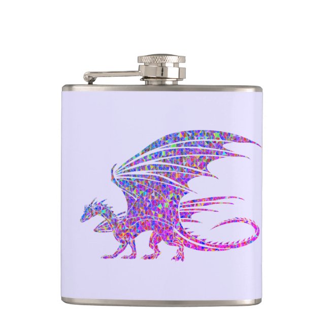 Fantastisk Mosaic Dragon Lila Fickplunta (Framsidan)