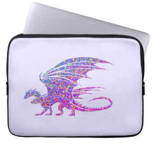 Fantastisk Mosaic Dragon Lila Laptop Fodral
