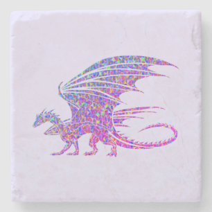 Fantastisk Mosaic Dragon Lila Stenunderlägg