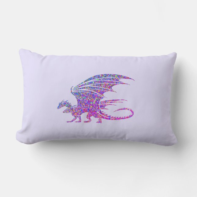 Fantastisk Mosaic Dragon Lumbarkudde (Framsida)