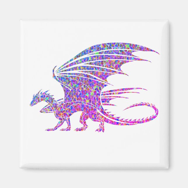 Fantastisk Mosaic Dragon Magnet (Framsidan)