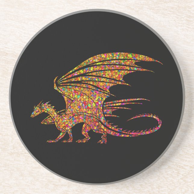 Fantastisk Mosaic Dragon Underlägg (Framsidan)