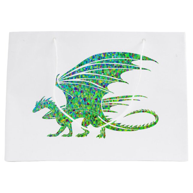 Fantastisk Mosaic Grönt Dragon (Framsidan)