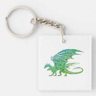 Fantastisk Mosaic Grönt Dragon