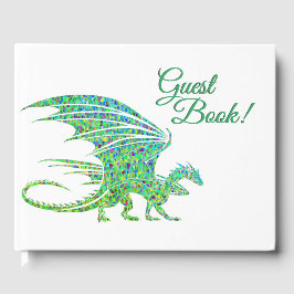 Fantastisk Mosaic Grönt Dragon Gästböcker