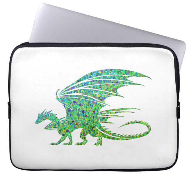 Fantastisk Mosaic Grönt Dragon Laptop Fodral (Framsidan)