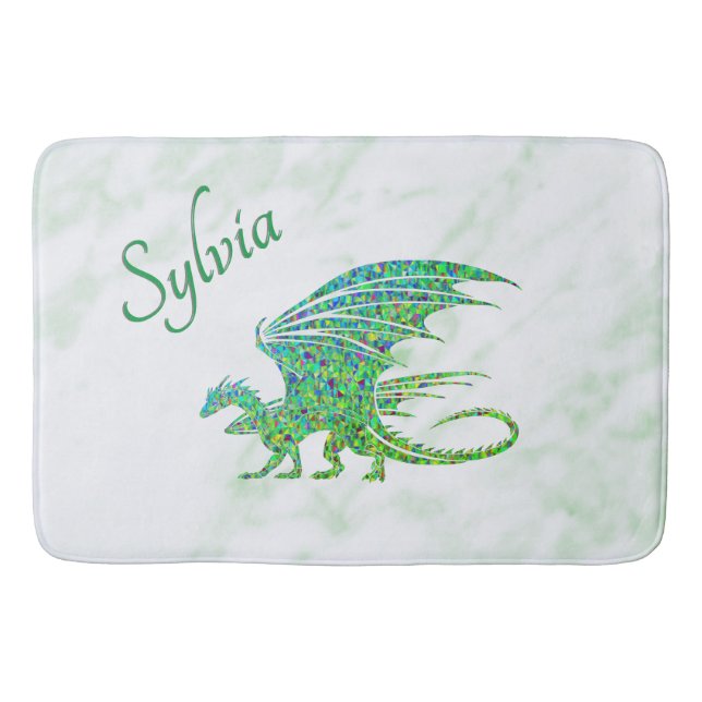 Fantastisk Mosaic Grönt Dragon Personal Badrumsmatta (Framsidan)