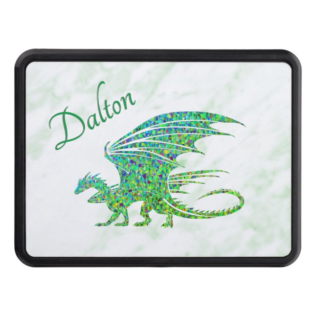 Fantastisk Mosaic Grönt Dragon Personal Dragkroksskydd (Framsidan)