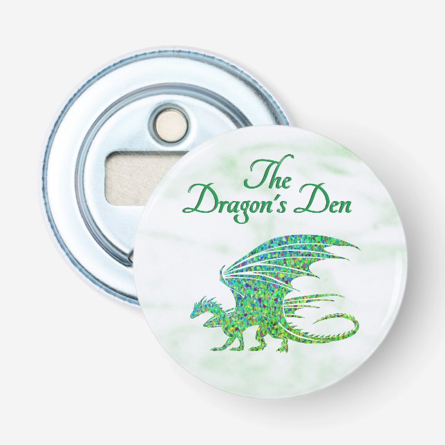 Fantastisk Mosaic Grönt Dragon Personal Flasköppnare (Framsidan)