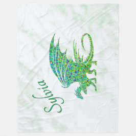 Fantastisk Mosaic Grönt Dragon Personal Fleecefilt