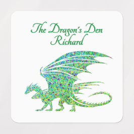 Fantastisk Mosaic Grönt Dragon Personal Klistermärke