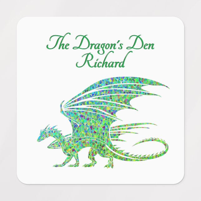 Fantastisk Mosaic Grönt Dragon Personal Klistermärke (Design 1)