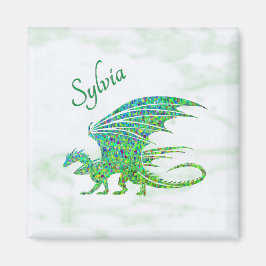 Fantastisk Mosaic Grönt Dragon Personal Magnet
