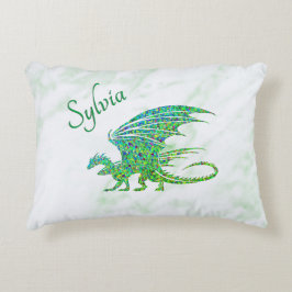 Fantastisk Mosaic Grönt Dragon Personal Prydnadskudde