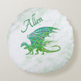 Fantastisk Mosaic Grönt Dragon Personal Rund Kudde