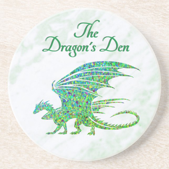Fantastisk Mosaic Grönt Dragon Personal Underlägg (Framsidan)