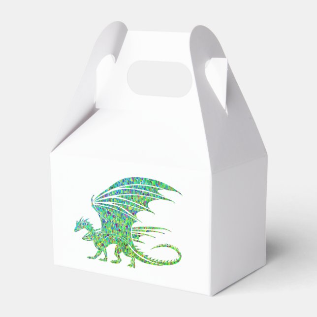 Fantastisk Mosaic Grönt Dragon Presentaskar (Framsidan Sidan)