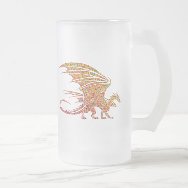 Fantastisk mosaikdrake  frostat ölglas (Höger)