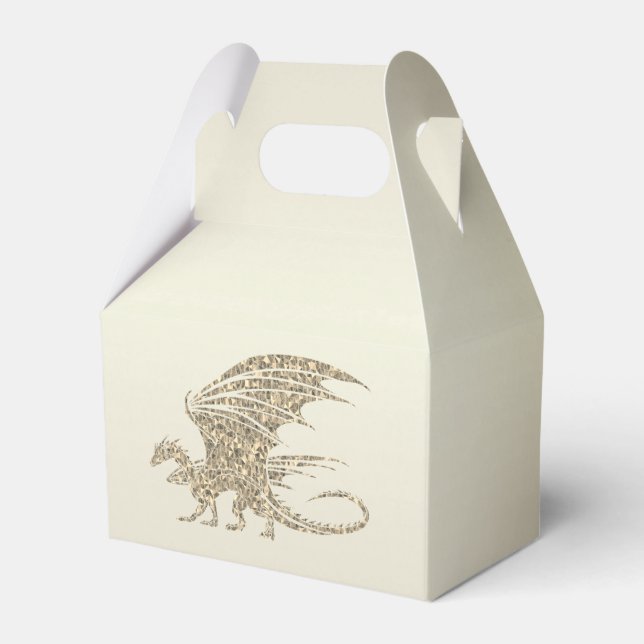 Fantastisk mosaikdrake i guld presentaskar (Framsidan Sidan)