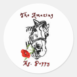 fantastisk MR. POPPY Runt Klistermärke