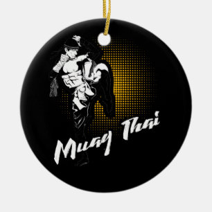 Fantastisk Muay Thai Fists - Distress Martial Art Julgransprydnad Keramik
