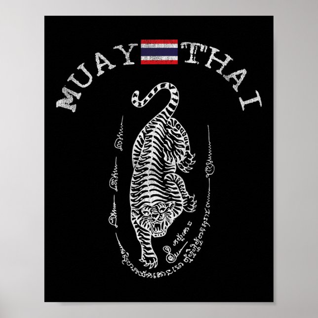 Fantastisk Muay Thai Kickboxning Tiger - Herr & Da Poster (Framsidan)