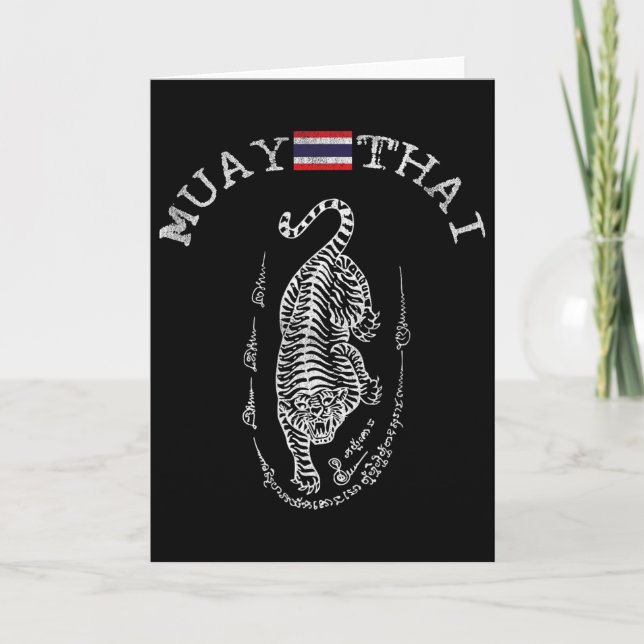 Fantastisk Muay Thai Kickboxning Tiger - Herr Kvin Kort (Framsida)