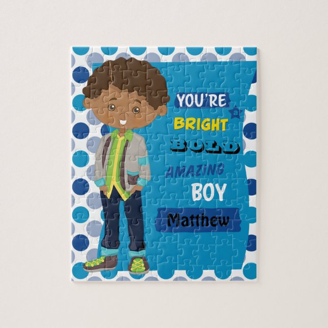 Fantastisk Multicultural Boy Jigszle Puzzle Pussel (Vertikal)