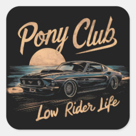 FANTASTISK MUSCLE CAR STICKERS FYRKANTIGT KLISTERMÄRKE